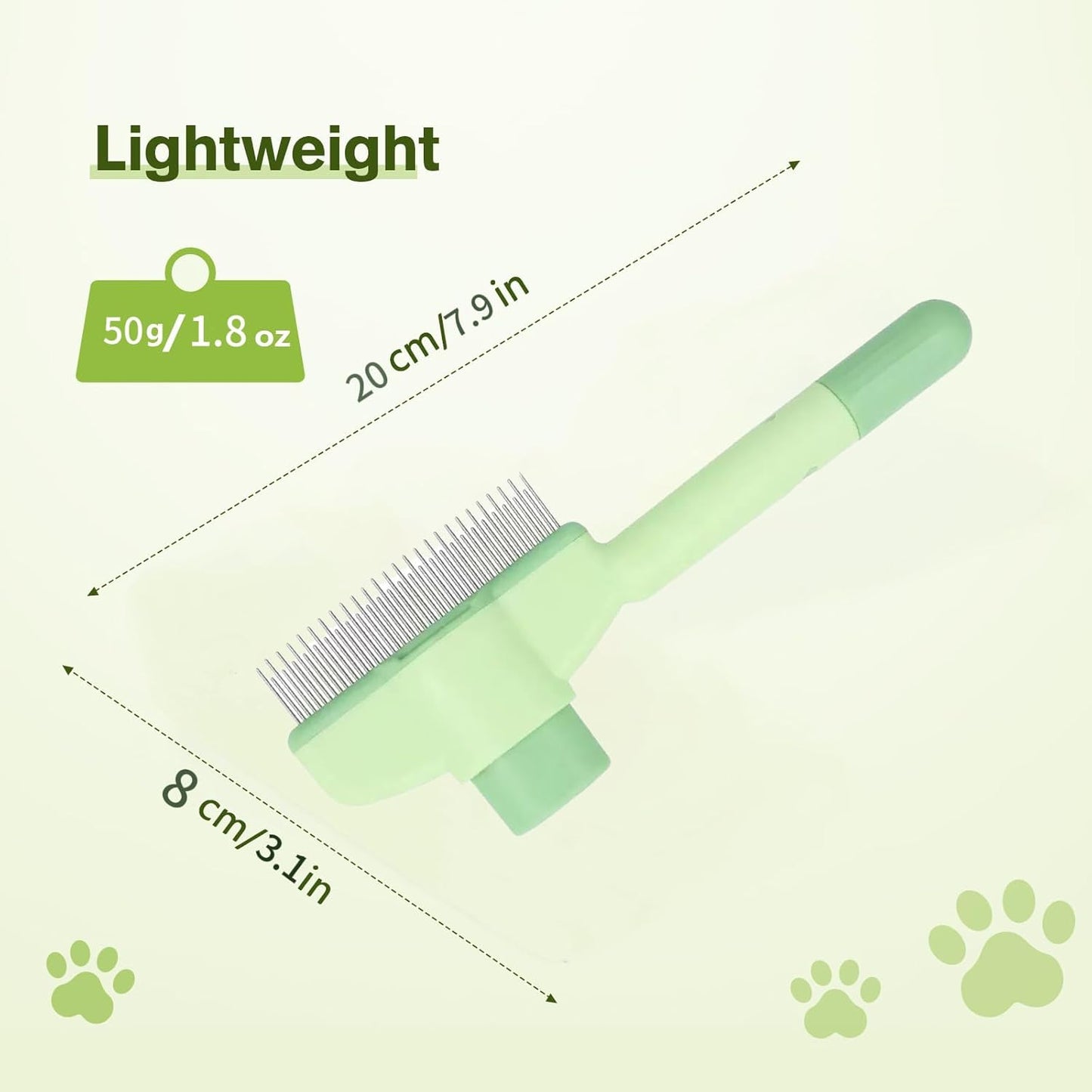 2PCS Self CleaningPetComb Grooming Brush,PetComb for Dogs & Cats, Brush for Cats, Cat dog comb Pet Grooming for Massaging and Cleaning Shedding Hair (Green+Yellow)