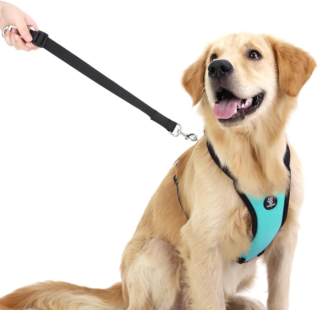 Dog Seat Belt, Safety Vest Dog Car Harness with Adjustable Buckle Dog Seat Belt for Vehicle Nylon Pet Safety Seat Belts Heavy Duty(M, Blue)