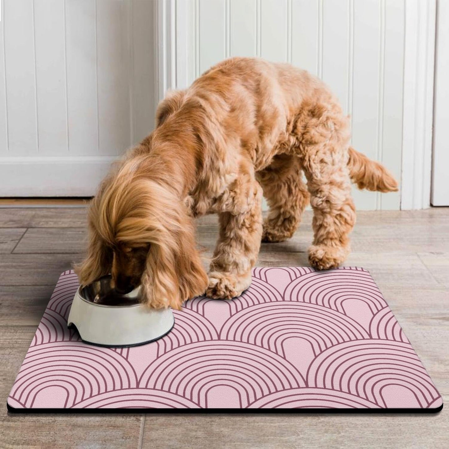 Dog Food Mats for Floors Absorbent, Pet Cat Food Mat - Quick Dry Dog Bowl Mats for Food and Water, Eco-Friendly Boho Pet Supplies