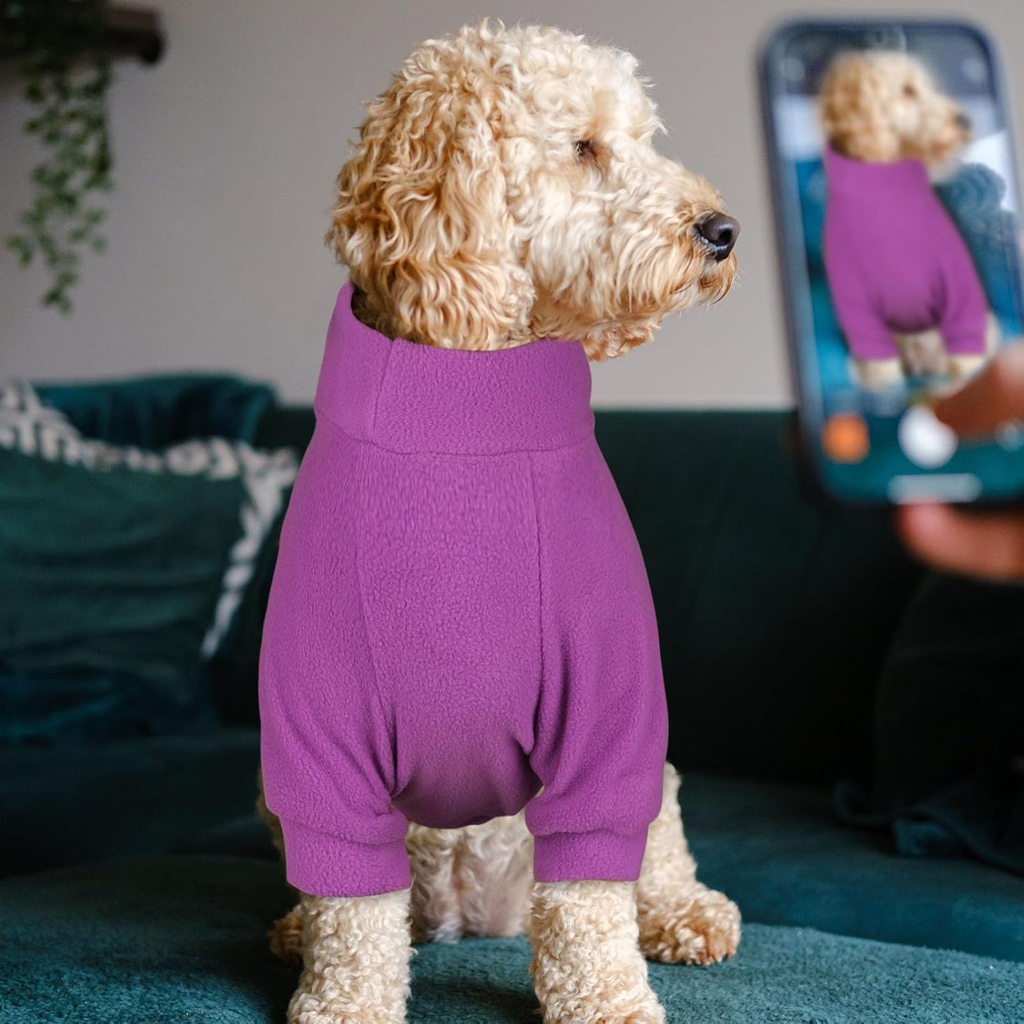 3 Pack Dog Sweaters for Medium Dogs, Fleece Dog Sweater Turtleneck Soft Warm Pet Sweatshirt Clothes Medium Sized Boy Girl Pet(Pink+Hotpink+Purple,M)