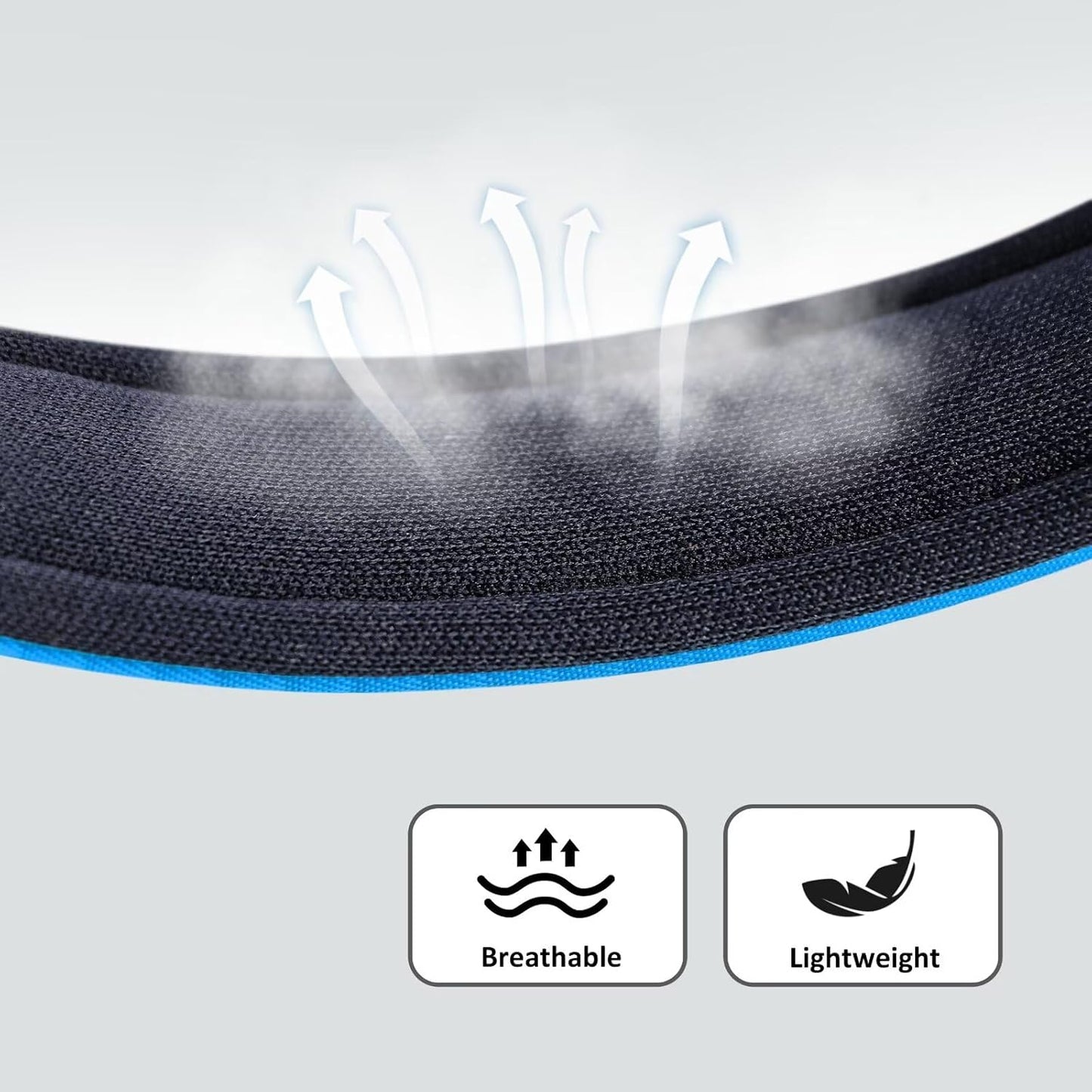 Didog Soft Padded Dog Collars for Medium Dogs, Lightweight and Breathable Dog Collar with Metal Buckle, Blue, L