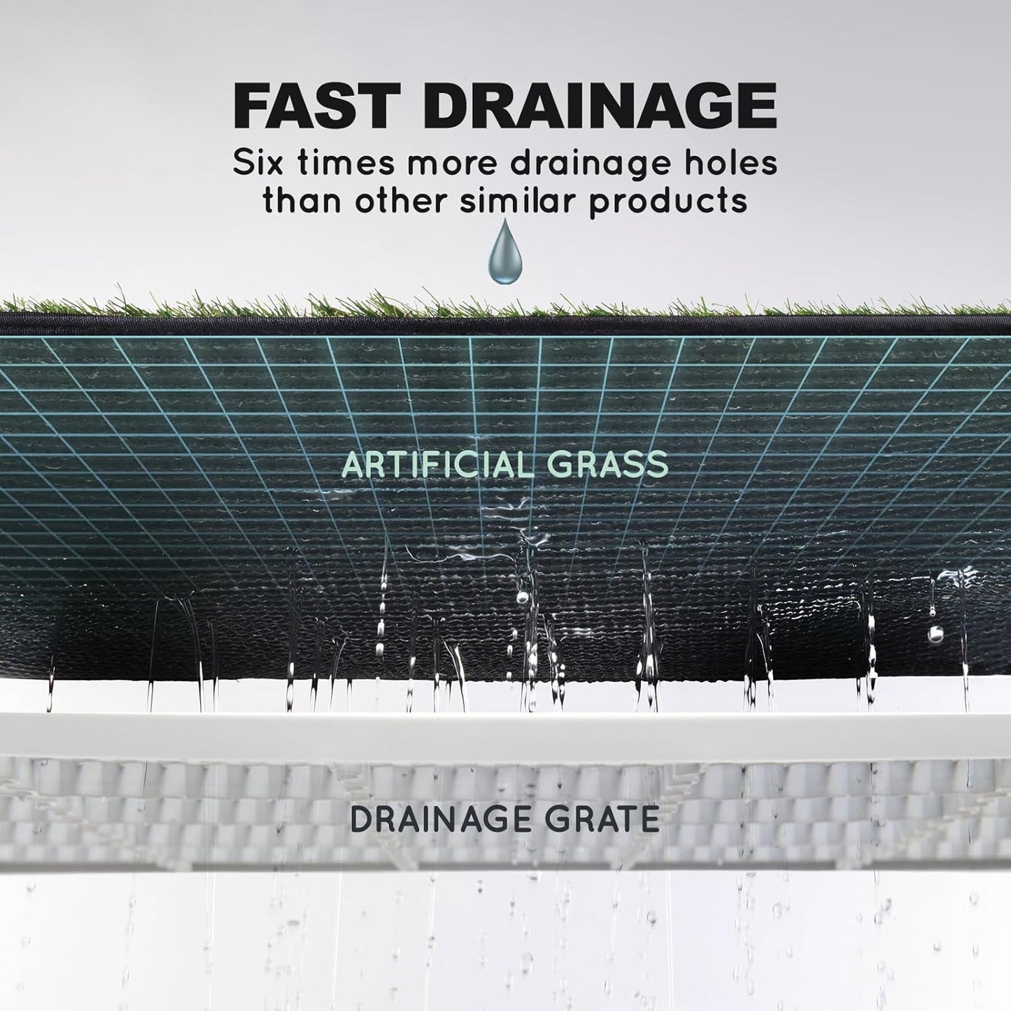 HQ4us Dog Grass Pad with Tray Extra Large 45”×34” Dog Litter Box Toilet with 2×Artificial Grass for Dogs with Hemmed Edge, Pee Pads for Dogs, Realistic, Less Stink, Potty for Balcony