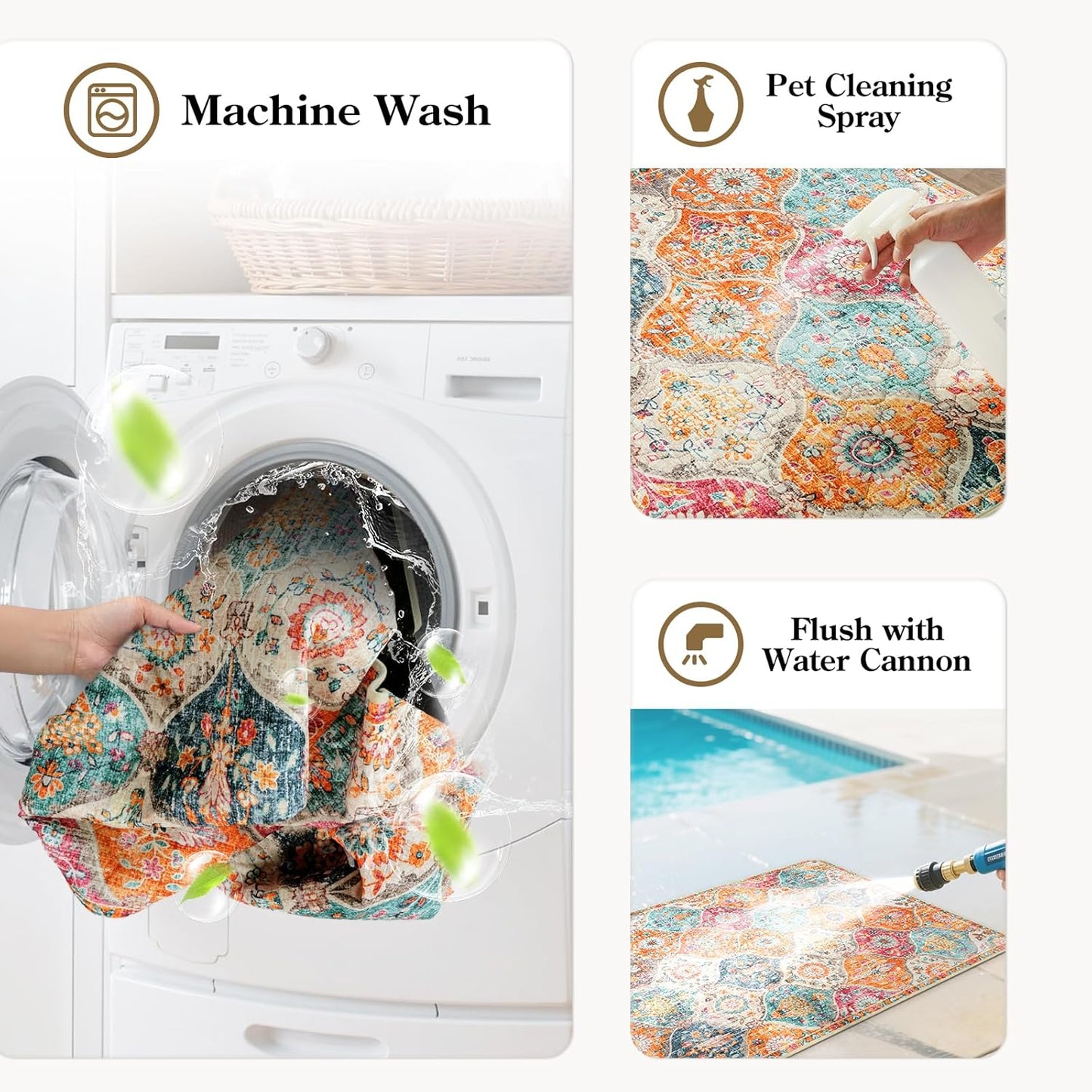 HAOCOO Washable and Reusable Pee Pads for Dogs,(1 Pack) 6Ft x 6Ft Super Absorbent Puppy Training Pads, Orange Waterproof Leak-Proof Whelping Pads Non-Slip Potty Pads for Pet Housebreaking