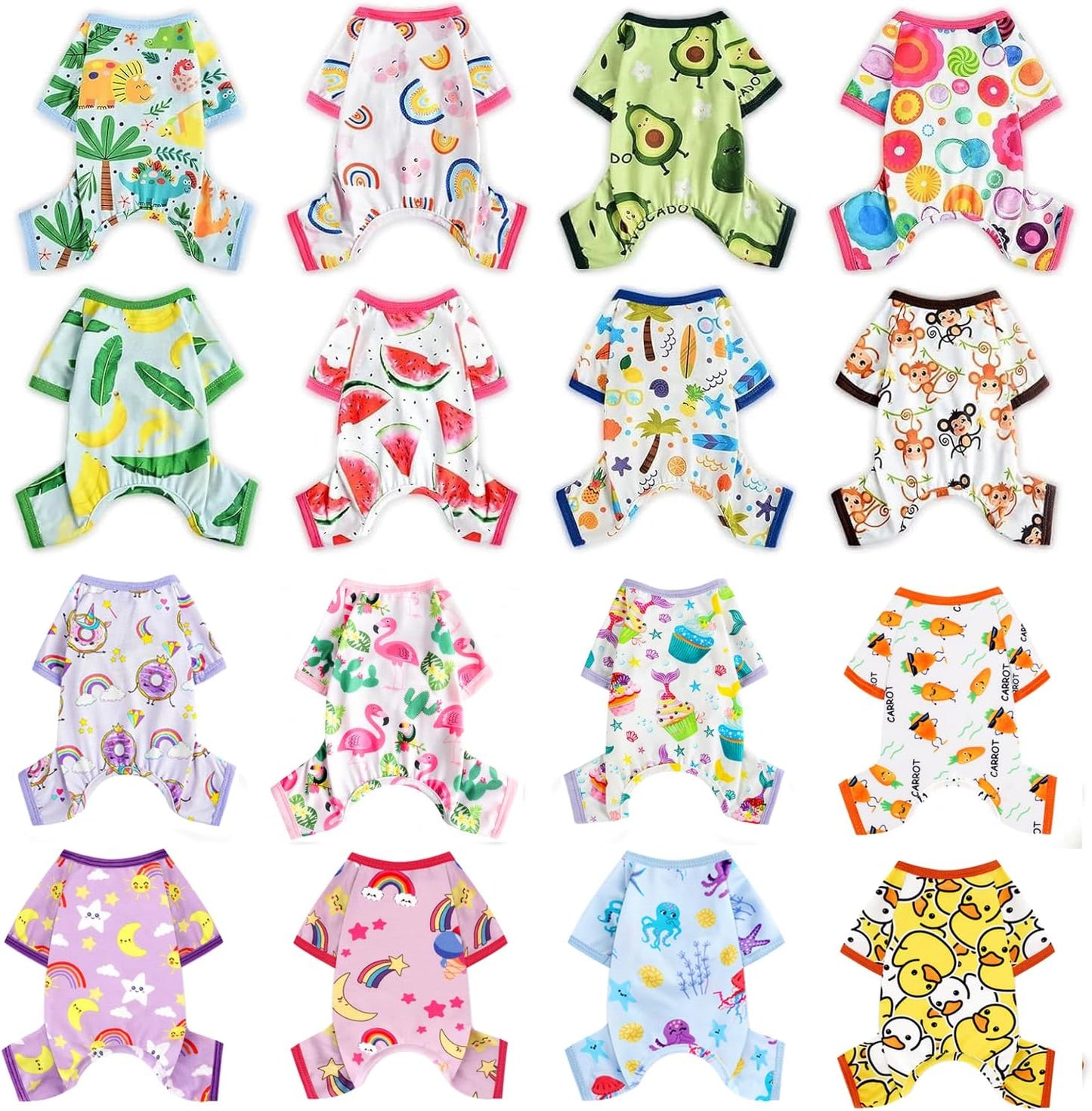 Dog Pajamas Pjs Summer Dog Clothes for Small Dogs Boy Girl Puppy Pajamas for Small Dogs Chihuahua Clothes Pet Onesies Doggie Outfits Jammies, Medium