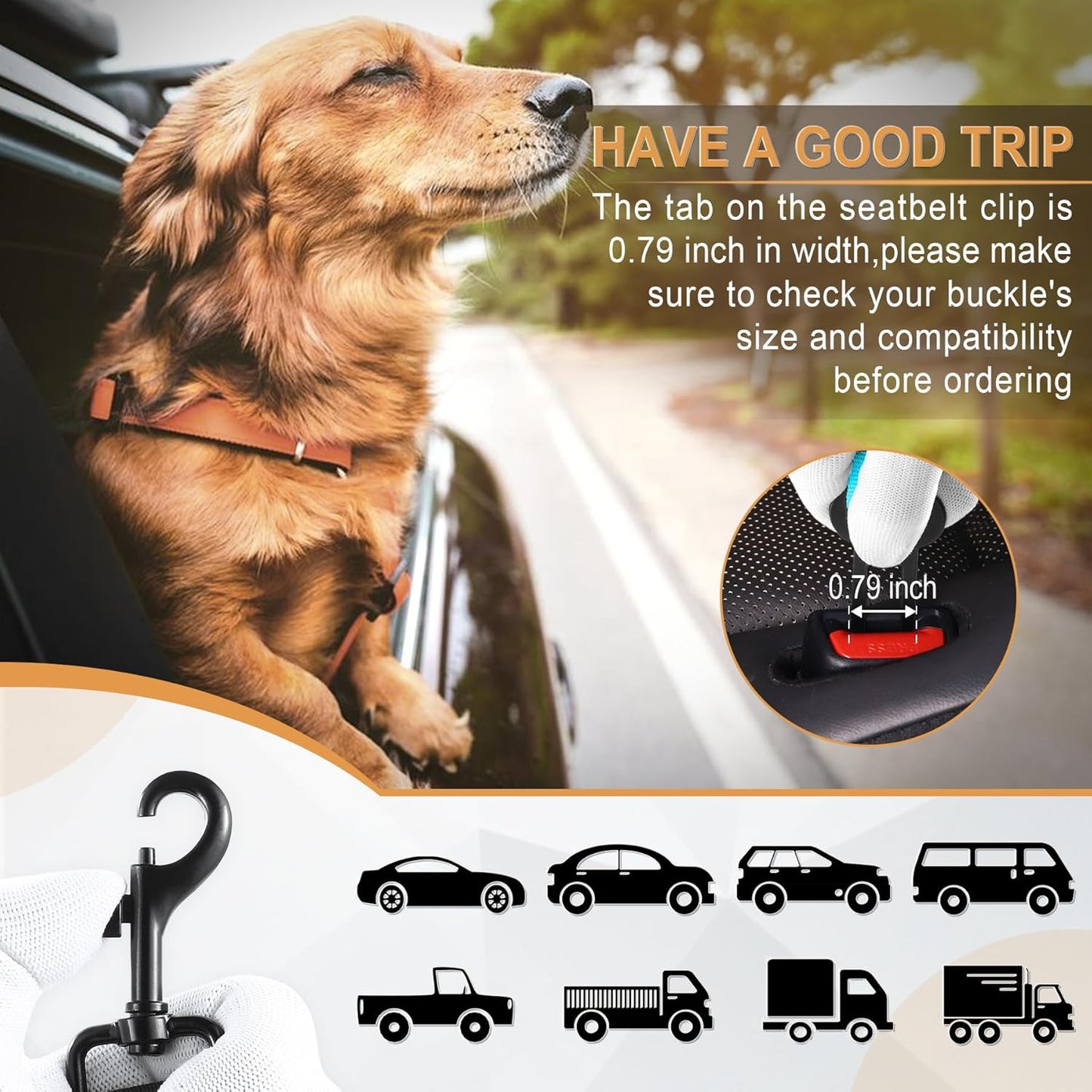 LivTee Dog Seat Belt for Car, Retractable Pet Safety Harness, Adjustable Nylon Dog Seatbelt Leash, Comfortable Dog Accessories for Vehicles (Teal-2PCS)