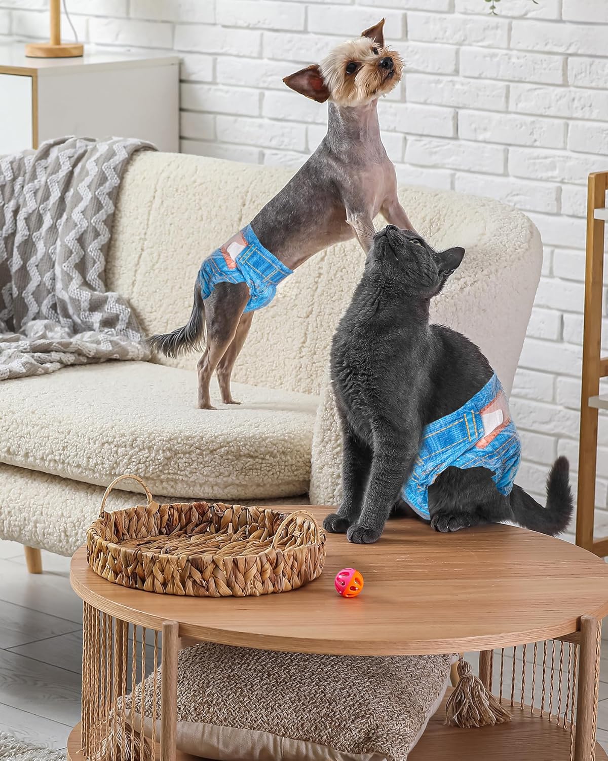 Pet Soft Dog Diapers Female, Disposable Dog Diapers, Cat Diaper for Female Cats, Puppy Diaper 8pcs XSmall