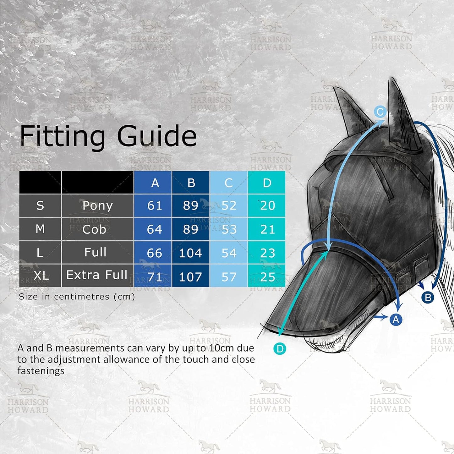 Harrison Howard LumiVista Horse Fly Mask Standard with Ears UV Protection for Horse Abstract Graffiti M Cob