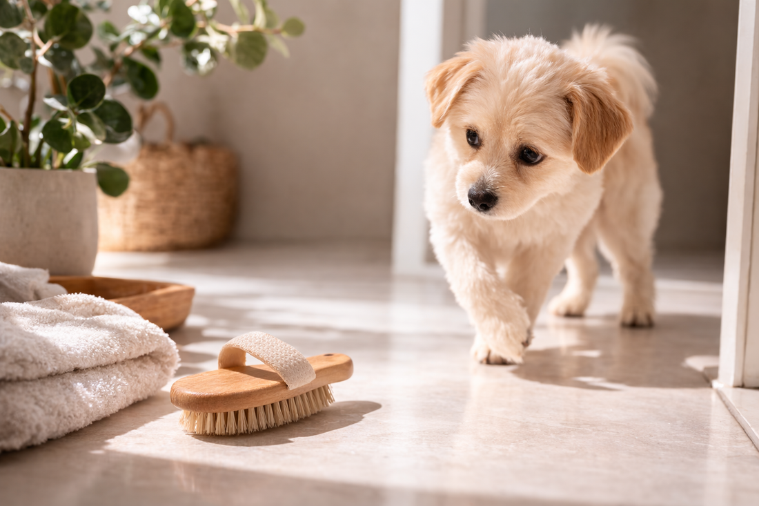 Dog Avoids Grooming Tools