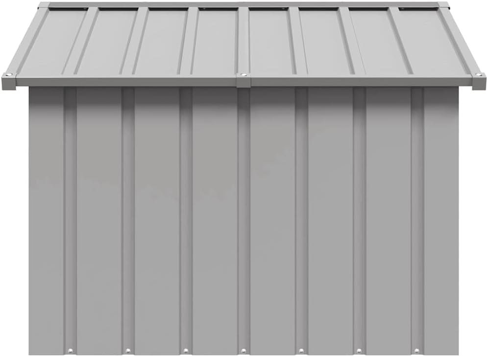 vidaXL Dog House - Durable Galvanized Steel Construction - Weatherproof Dog Kennel - Easy Access with Spacious Entrance - Ideal Outdoor Pet House - Gray