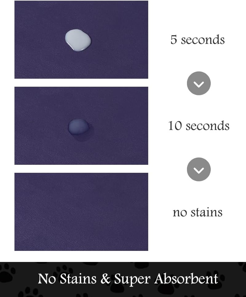 Pet Feeding Mat-Absorbent Dog Mat for Food and Water Bowl-No Stains Quick Dry Water Dispenser Mat-Dog Accessories Pet Supplies-Bowl for Messy Drinkers（Navy,23"x34"