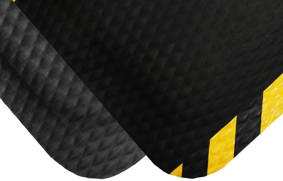 American Floor Mats Hog Heaven Premium 7/8" Black & Black Border 4' x 10' Nitrile Backed Anti-Fatigue Comfort Mat