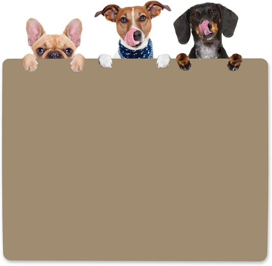 KVK Dog Water Mat 39.4×29.5in - Silicone Dog Mats for Food and Water Extra Large - Pet Food Mat for Floors Waterproof - Pet Feeding Mats Prevent Water Food Spills - Taupe