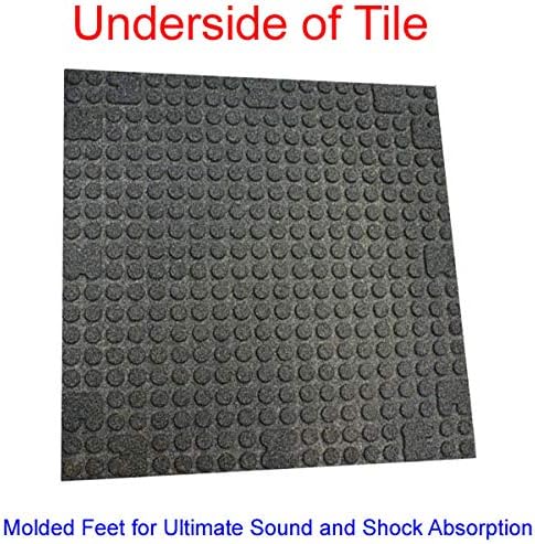 American Floor Mats - Extreme Rubber Gym Tiles - 1 Inch Thick Colorful - Superior Shock and Sound Absorbing - 95% Dark Greys - 2' x 2' Single Tile (Covers 4 Sq Ft)