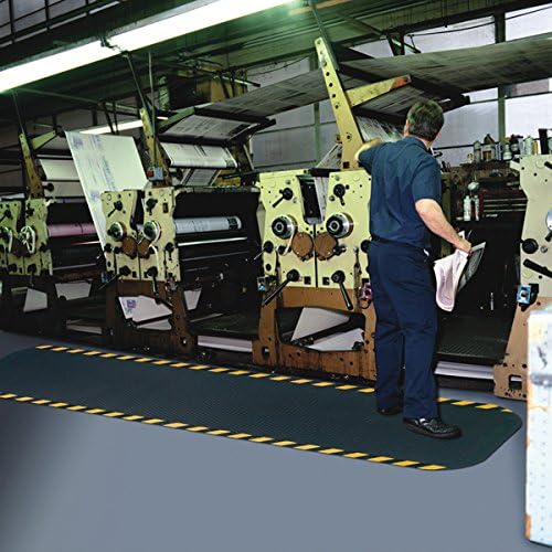 American Floor Mats Hog Heaven Premium 7/8" Black & Black Border 4' x 10' Nitrile Backed Anti-Fatigue Comfort Mat
