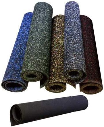 American Floor Mats 1/4in (7mm) Thick 10% Green 4' x 7' Heavy Duty Rubber Rolls, Protective Exercise Mats, Home Gym Rubber Flooring