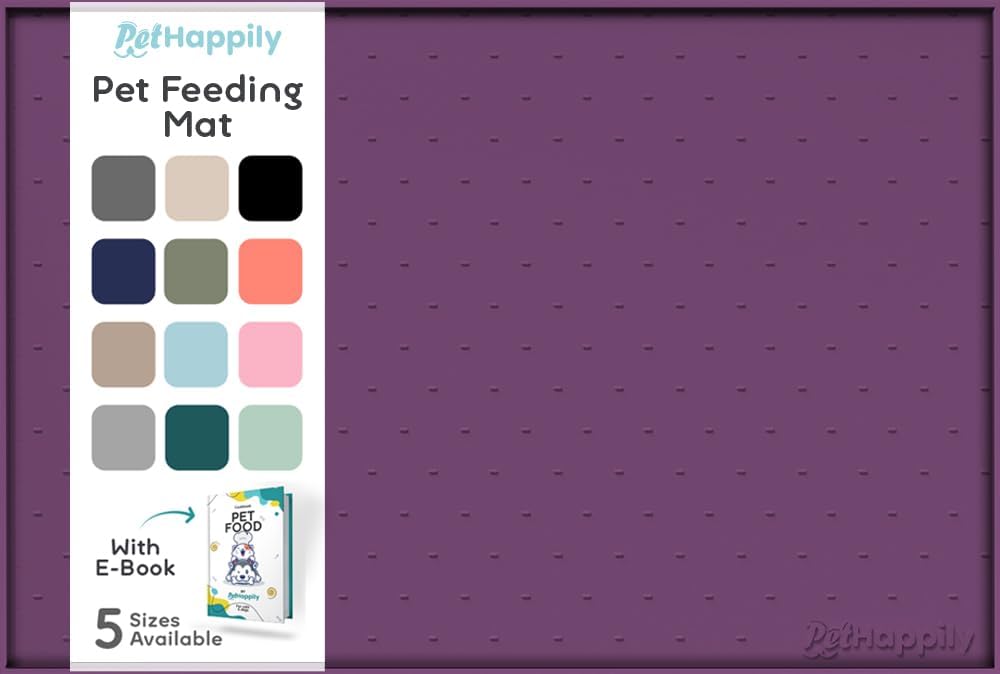 Dog Food Mat - Raised Edges Dogs Mat for Food and Water Prevent Spill, Waterproof Cat Food Mats Protect Floors, Easy Clean Dog Bowl Mats for Food and Water, Silicone Pet Food Tray