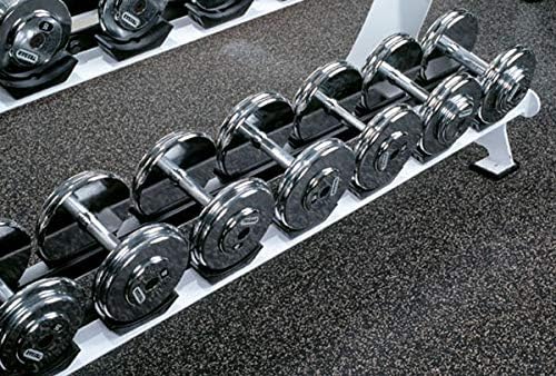 American Floor Mats 1/4in (7mm) Thick 10% Blue/Grey 4' x 10' Heavy Duty Rubber Rolls, Protective Exercise Mats, Home Gym Rubber Flooring