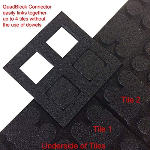 American Floor Mats - Extreme Rubber Gym Tiles - 1 Inch Thick Colorful Rubber Gym Tiles - Superior Shock and Sound Absorbing Tiles - Solid Black 25 Tile Pack (Covers 100 Sq Ft)
