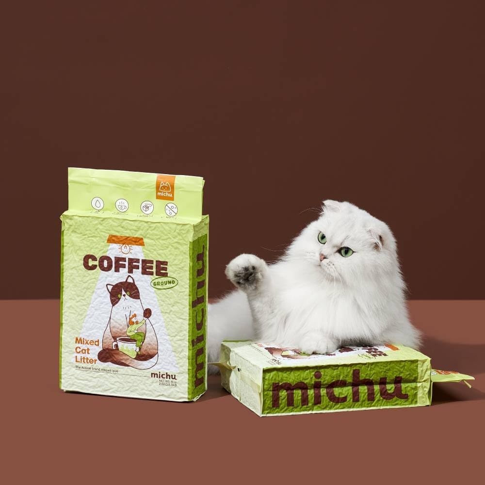 Mixed Tofu Cat Litter, Heavy Duty Flushable Kitty Litter, 5.5Lb/88Oz Coffee 1 Pack
