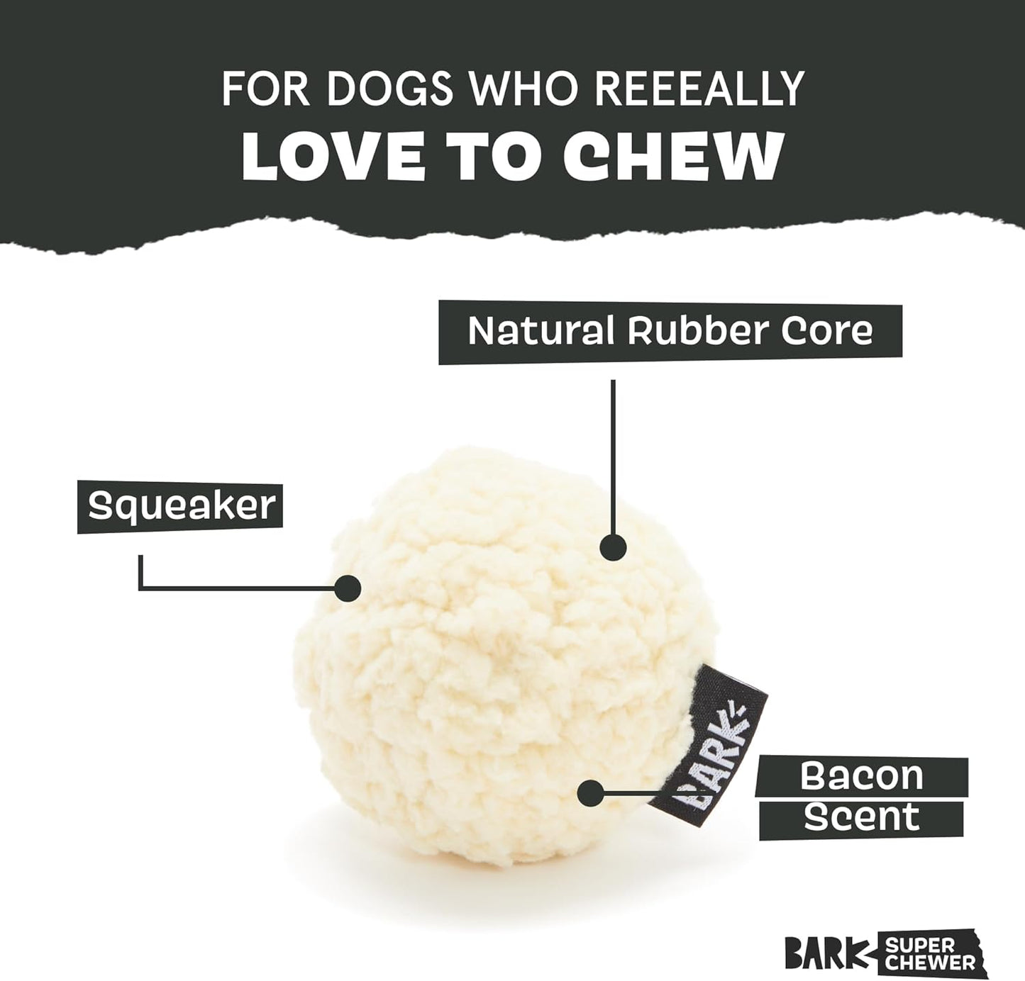 Barkbox Potato 2-in-1 Dog Toy - Tough Plush Squeaky Chew Toy for Large Dogs | Large