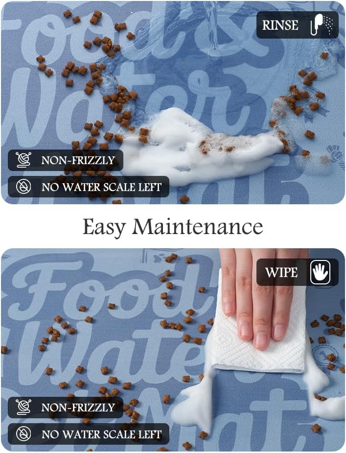Pet Feeding Mat-Absorbent Dog Mat for Food and Water Bowl-No Stains Quick Dry Water Dispenser Mat-Dog Accessories Pet Supplies-Bowl for Messy Drinkers（Words,17"x28"