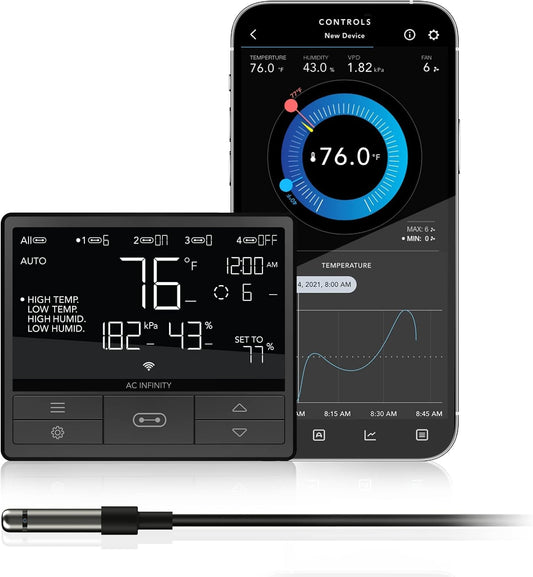 AC Infinity Controller 69 PRO, Smart Environmental Controller with Temperature, Humidity, VPD, Timer, Cycle, Schedule Controls, for Grow Tent Cooling Ventilation Lighting