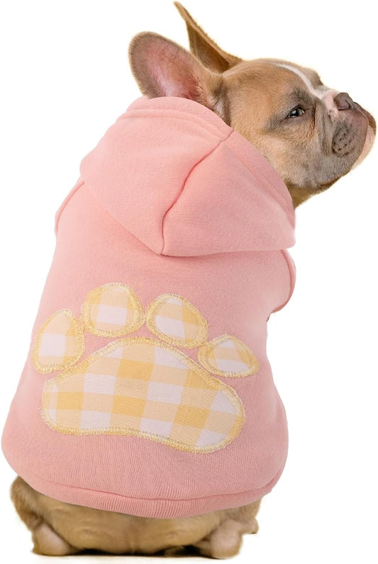 SAWMONG Dog Hoodie,Flannel Pet Hooded Sweater with Hat Puppy Pullover Sweater Shirt,Dog (Pink,3XL)