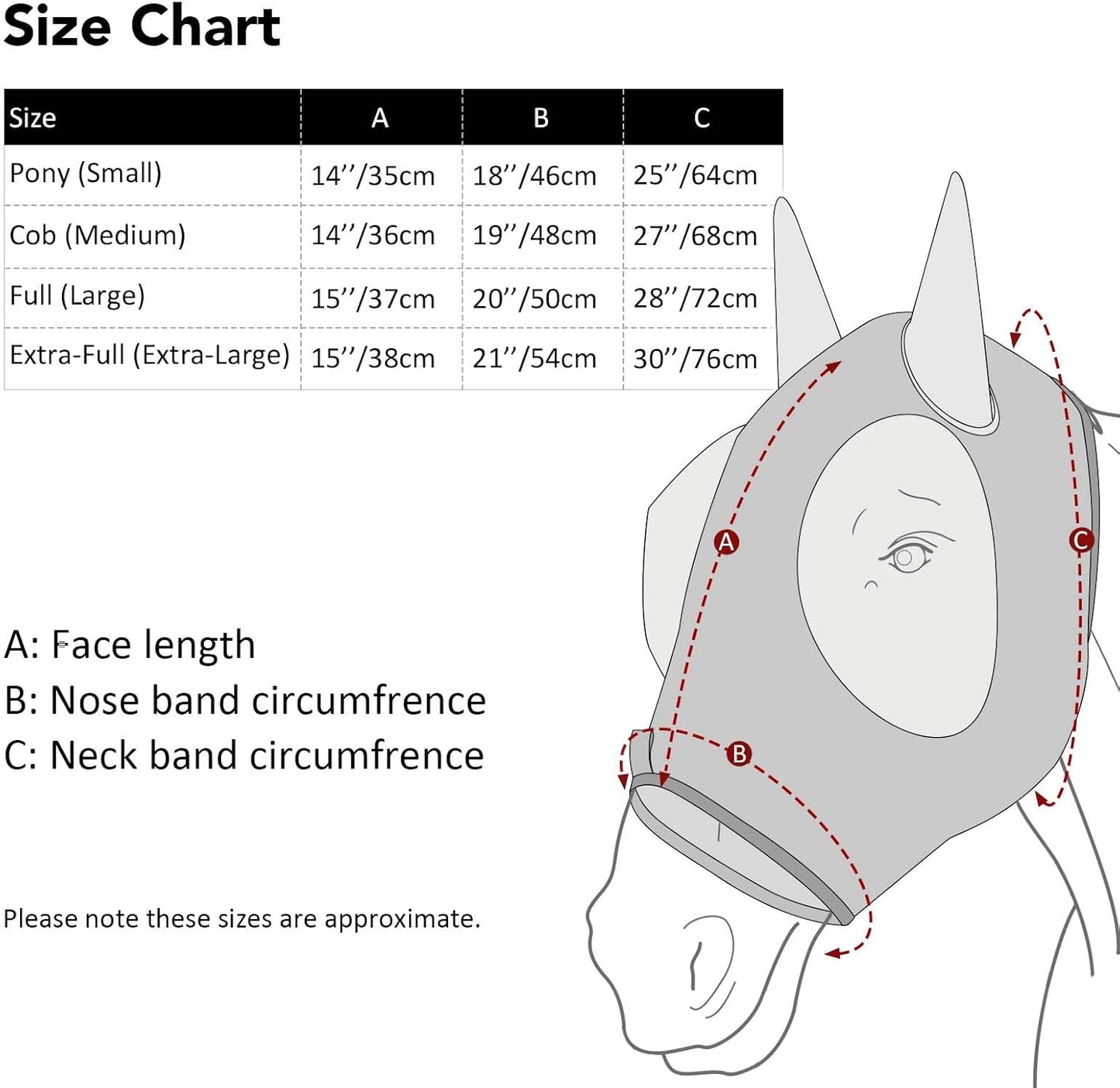 Harrison Howard Super Comfort Stretchy Fly Mask Large Eye Space with UV Protection Soft on Skin with Breathability Lava Red L