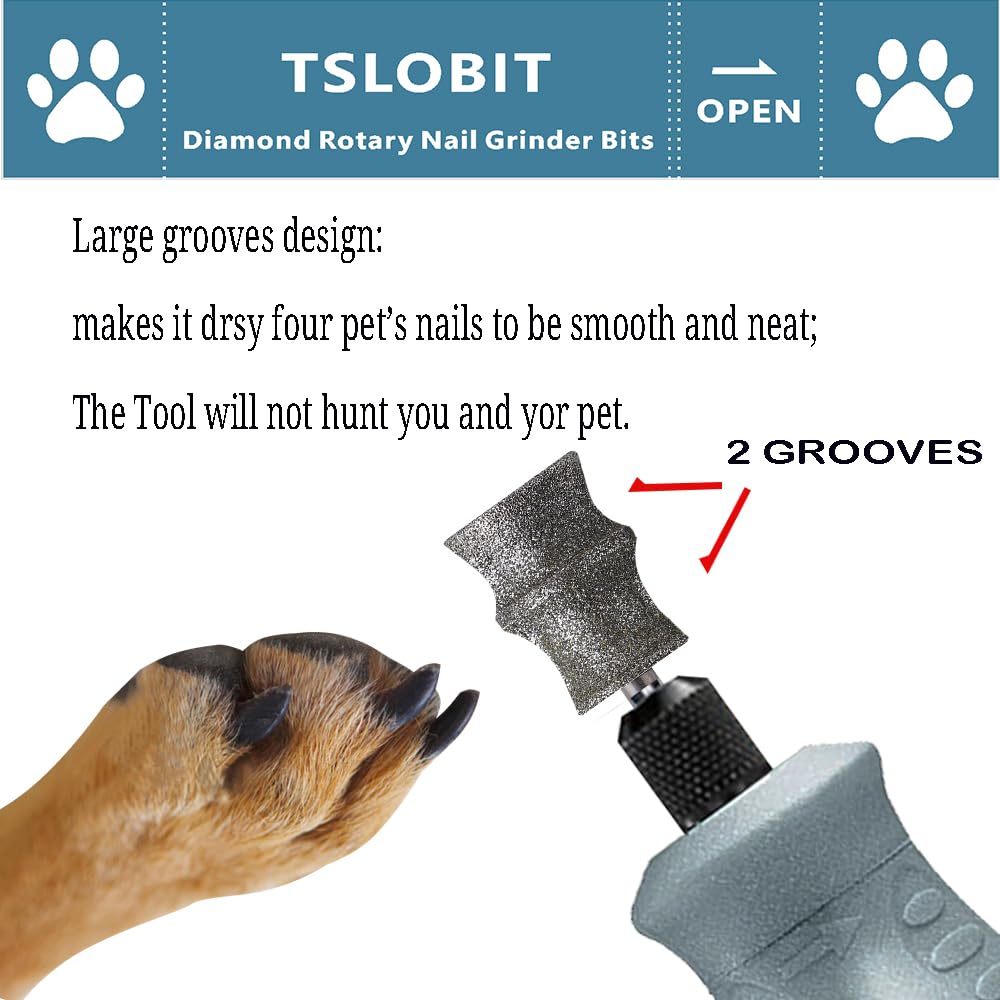 Diamond Dremel Dog Nail Grinder Bits Attachment,1/8'' Pet Nail Grinder Wheel for Dremel Dog Nail Grinder, Diamond Rotory Bit for Dogs&Pets Nail Care（Large D
