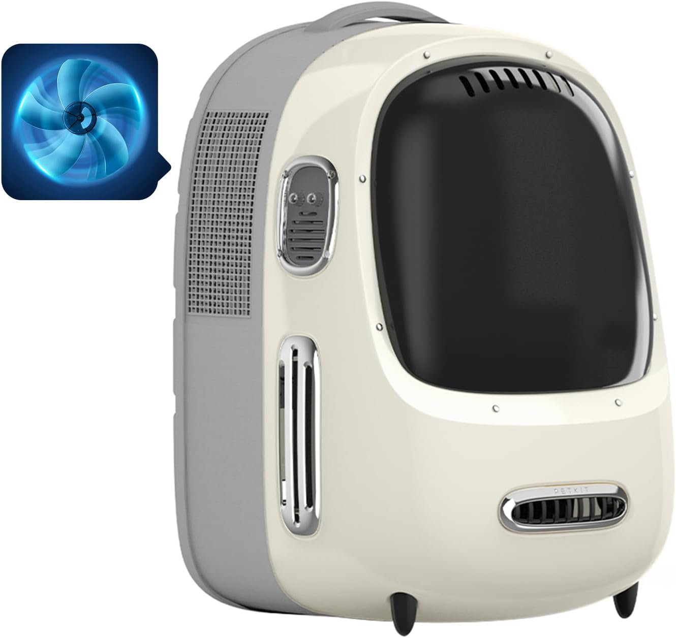 PETKIT Cat Backpack Carrier with Inbuilt Fan & Light, Airline-Approved Pet Backpack Bubble for Kitty Small Dog, Detachable Dog Backpack with Padded Strap for Travel, Hiking, Walking & Outdoor