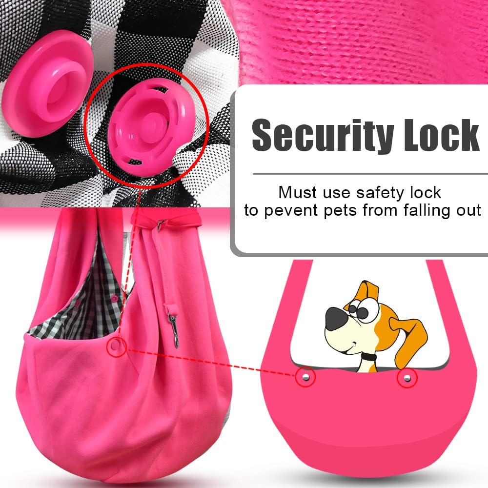 Tomkas Small Dog Sling Carrier - Classic Pocket & Classic Strap - for 3-10 lbs Pets(Rosered)
