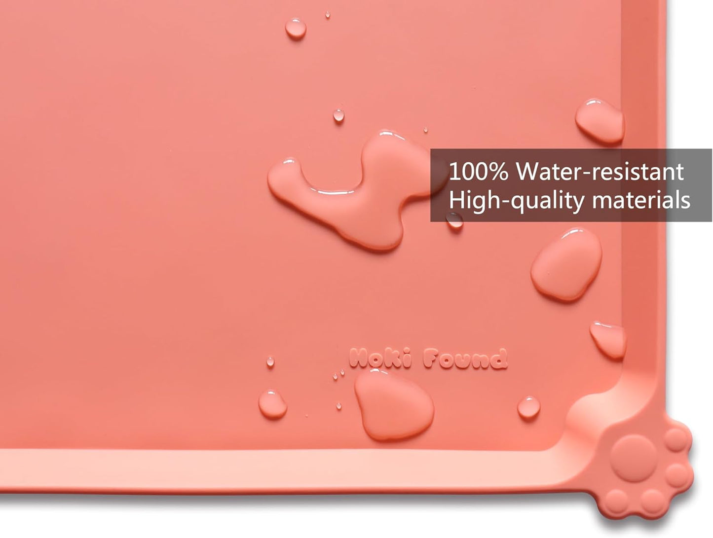 Hoki Found -Waterproof Pet Feeding Mats with High Lips - Multiple Size and Colors for Dogs, Cats & Others-BC