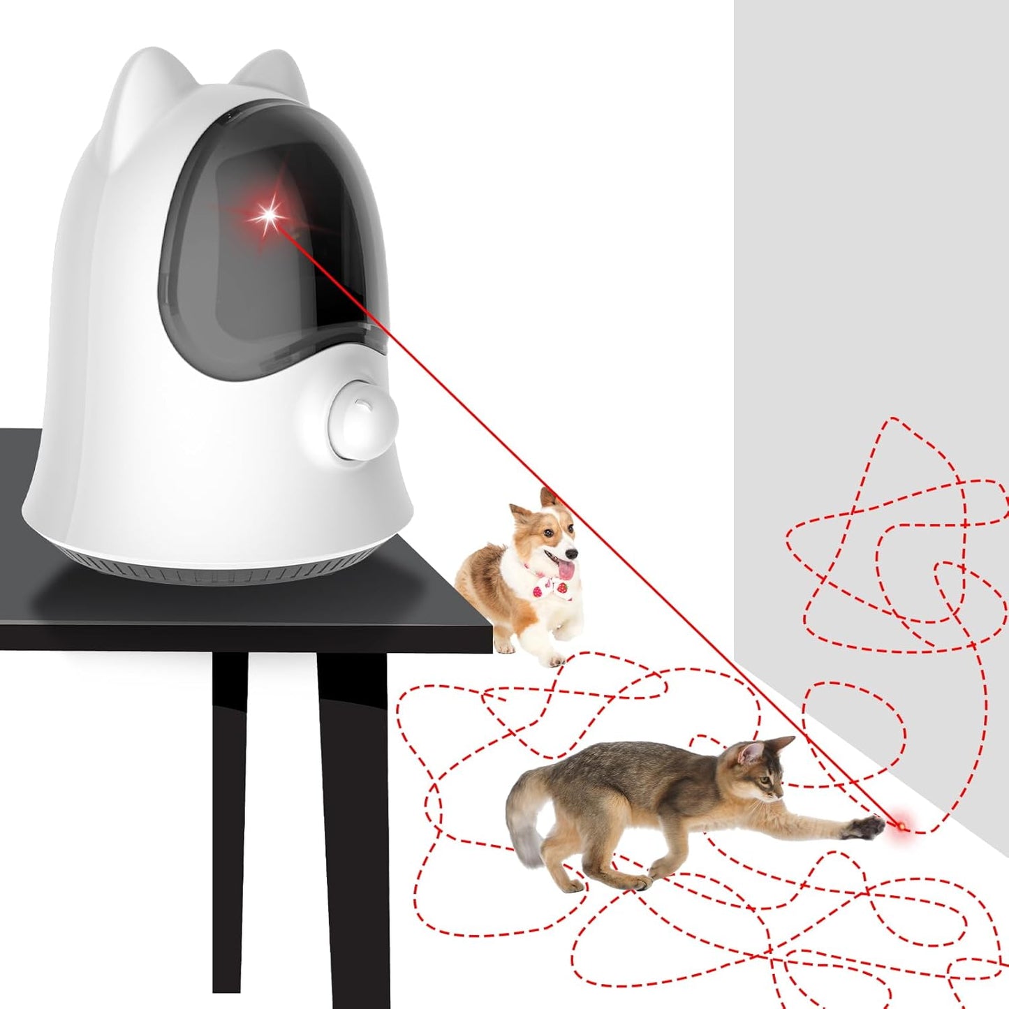 Cat Laser Toys for Indoor Cats, Random Trajectory Laser Cat Toy, Interactive Cat Toys for Bored Indoor Adult Cats/Kittens/Dogs