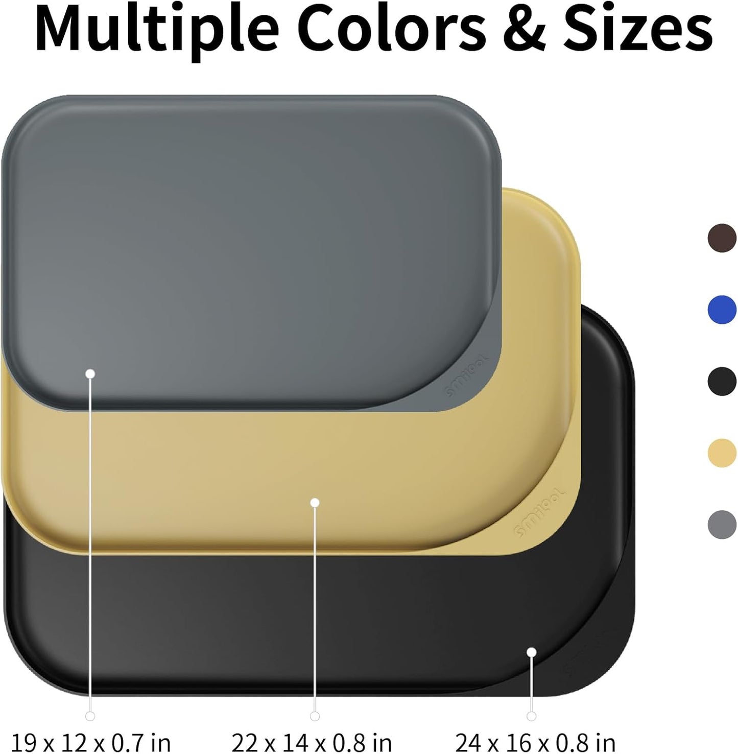 Silicone Pet Feeding Mat with Raised Edge & Residue Collection Pocket for Food and Water, Dog Bowl Mats, Cat Bowls Placemat with High Lip for Floor Waterproof, 19 x 12 x 0.7 Pink