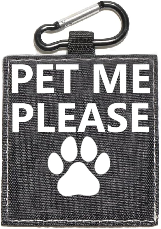 Funny Dog Leash Sleeve Pet Me Please Dog Leash Wrap Wrap Alert Hanging ID Patch Tag Pet Birthday Gift(Pet Me Please-Tag)