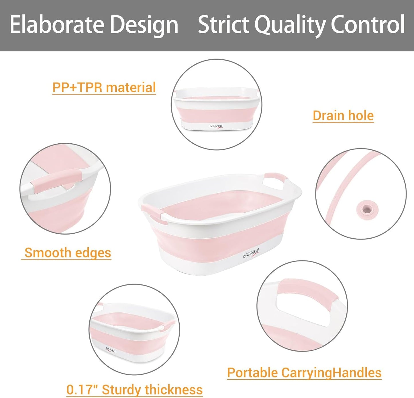 Collapsible Dog Bath Tub for Small Dogs & Cats, Portable Puppy Bath Tub with Water Drain Plug, Space Saving Foldable Pet Bathtub for Indoor & Outdoor Use, Pink