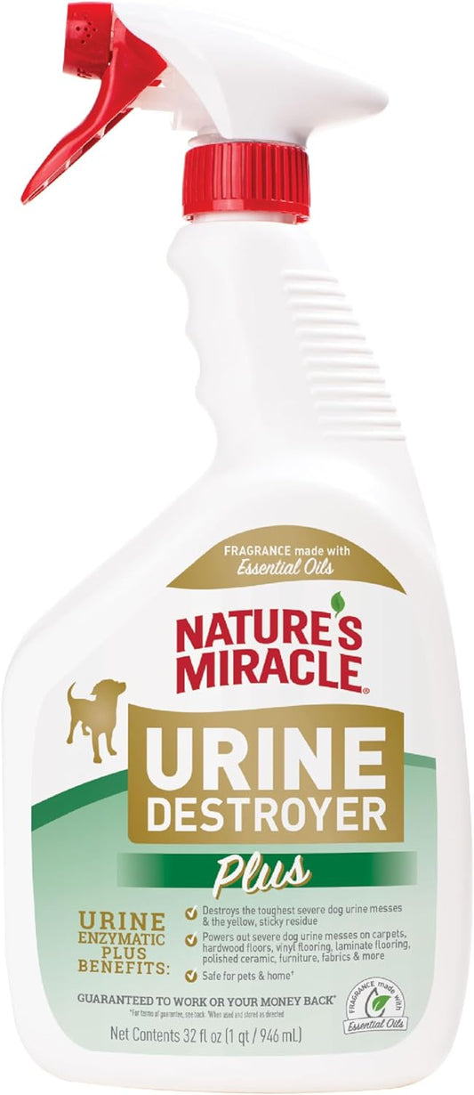 Nature’s Miracle Urine Destroyer Plus Dog, 32 Ounces, Enzymatic Formula, Ready-to-Use