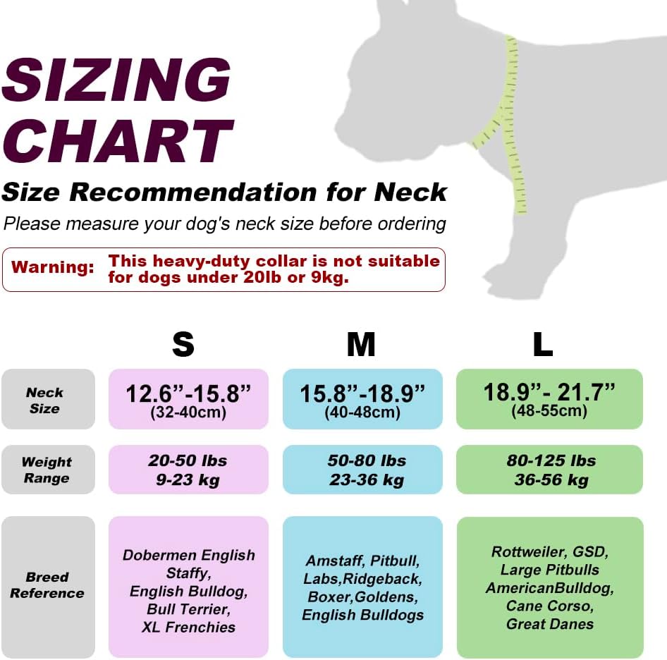 TSPRO Tactical Dog Collar 1.5 Inch Wide Thick Dog Collars with Heavy Duty Metal Buckle, Durable, Strong, Adjustable for Medium to Large Dogs (Halloween Purple L)