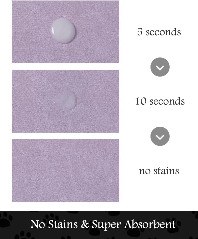 Pet Feeding Mat-Absorbent Dog Mat for Food and Water Bowl-No Stains Quick Dry Water Dispenser Mat-Dog Accessories Pet Supplies-Bowl for Messy Drinkers（Purple,17"x28"