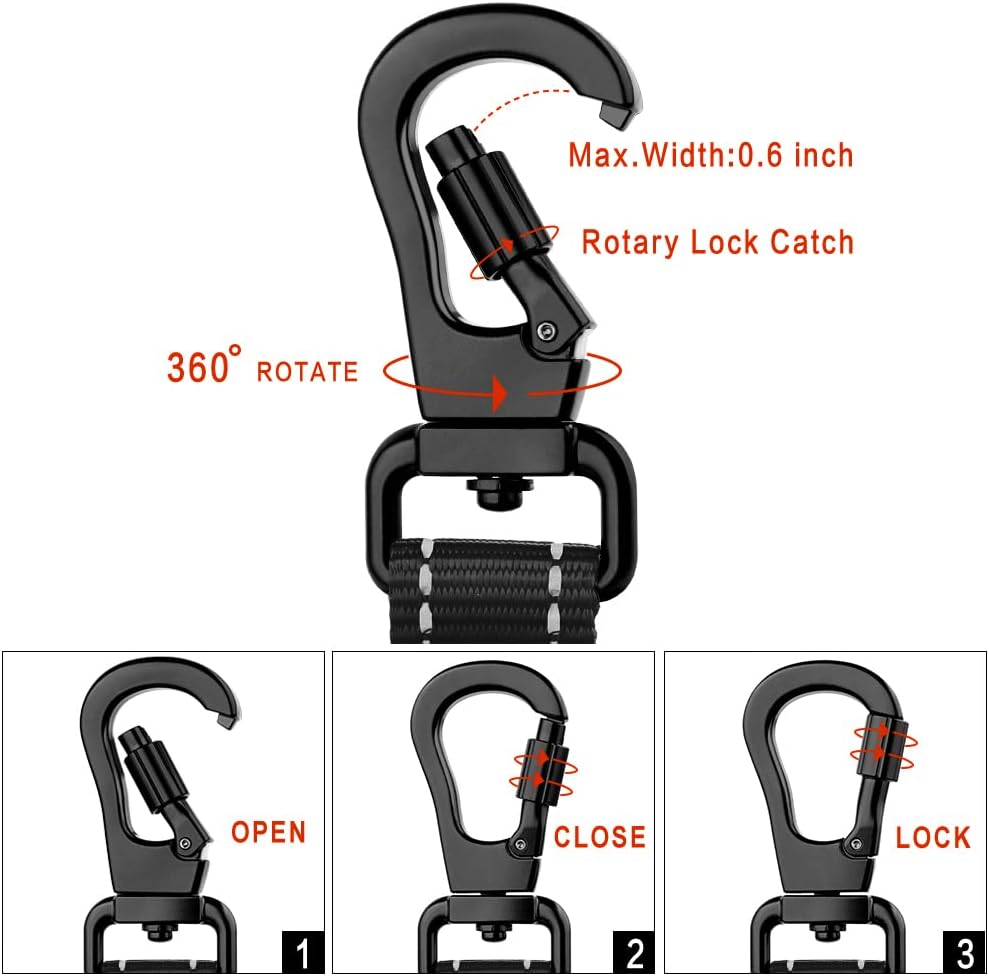 PLUTUS PET 10” Short Dog Leash, Reflective Nylon Padded Handle, Strong Traffic Leash with Carabiner Clip, Perfect for Large or Medium Dogs（10”，Blue