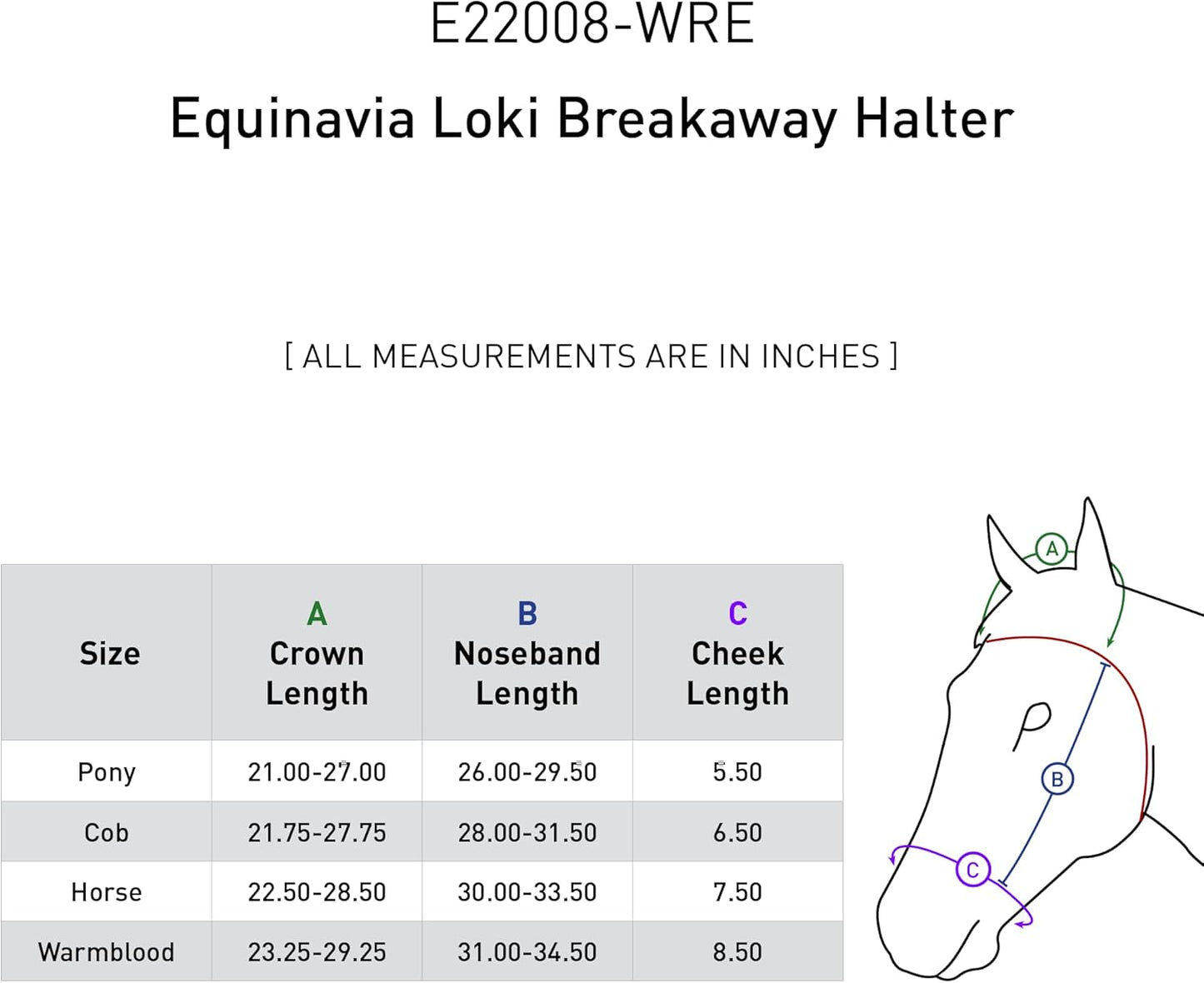 Equinavia Loki Adjustable Breakaway Horse Halter - Wine Red - Pony