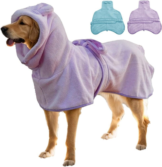 Giant Dog Bath Bubble, Quick Drying Super Absorbent Used for After Bathing, Warm Dog Towels, Adjustable Hoodies and Belts for Pet Dogs Bath Clothes Products(Purple, 6XL)