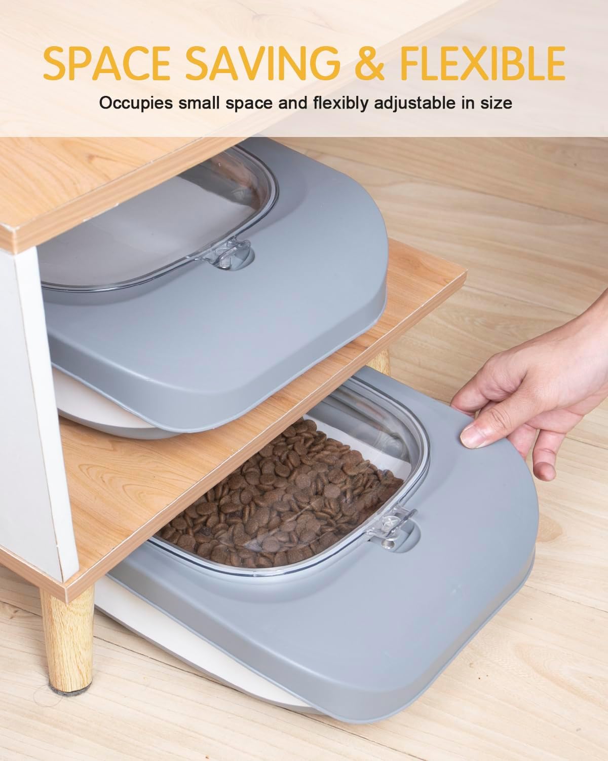 13 Lbs Dog Food Container, Collapsible Dog Food Storage Container with Airtight Lid, Cat Food Storage container Dry Food for Pets, Rice, Cereal, Silicone Pet Bowl and Dog Food Scoop