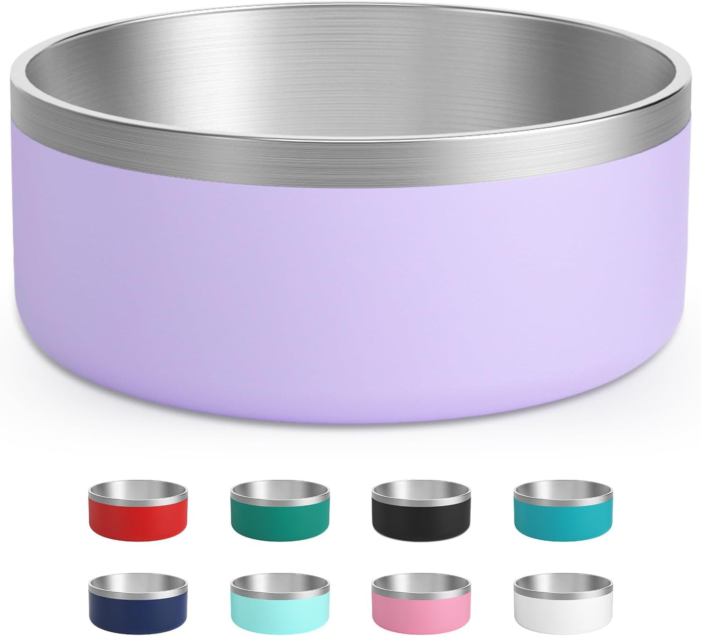 Stainless Steel Dog Bowls, Metal Dog Bowls, Water Bowl for Dogs, Dog Food Bowls, Pet Bowls for Dogs, Dog Dish for Large Dogs, Insulated Dog Bowl, Non Slip Dog Bowl,Easy Clean,64oz,LightPurple