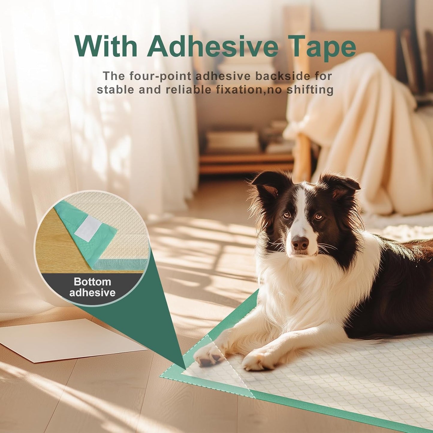 Gardner Pet Dog Pee Pads Extra Large 22"x37", 30 Count, Puppy Pee Pads with Adhesive Sticky Tape, Leak Prevention Disposable Training Bed Pads for Doggie, Cat, Rabbit, Suitable for Crate/Cage