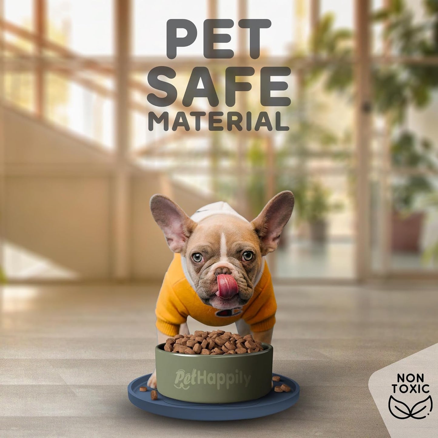 Dog Food Mat Round 10" - Raised Edges Dogs Mat for Food and Water Prevent Spill, Waterproof Cat Food Mats Protect Floors, Easy Clean Dog Bowl Mats for Food and Water, Silicone Pet Feeding Placemats