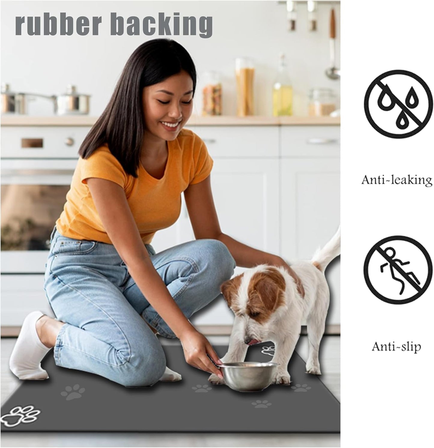 Large Boho Dog Food Mats for Floors, Absorbent Dog Bowl Mat for Food and Water Dispenser Mat, Quick Dry Cat Food Mat Pet Supplies (Light Vintage, 36 * 16)