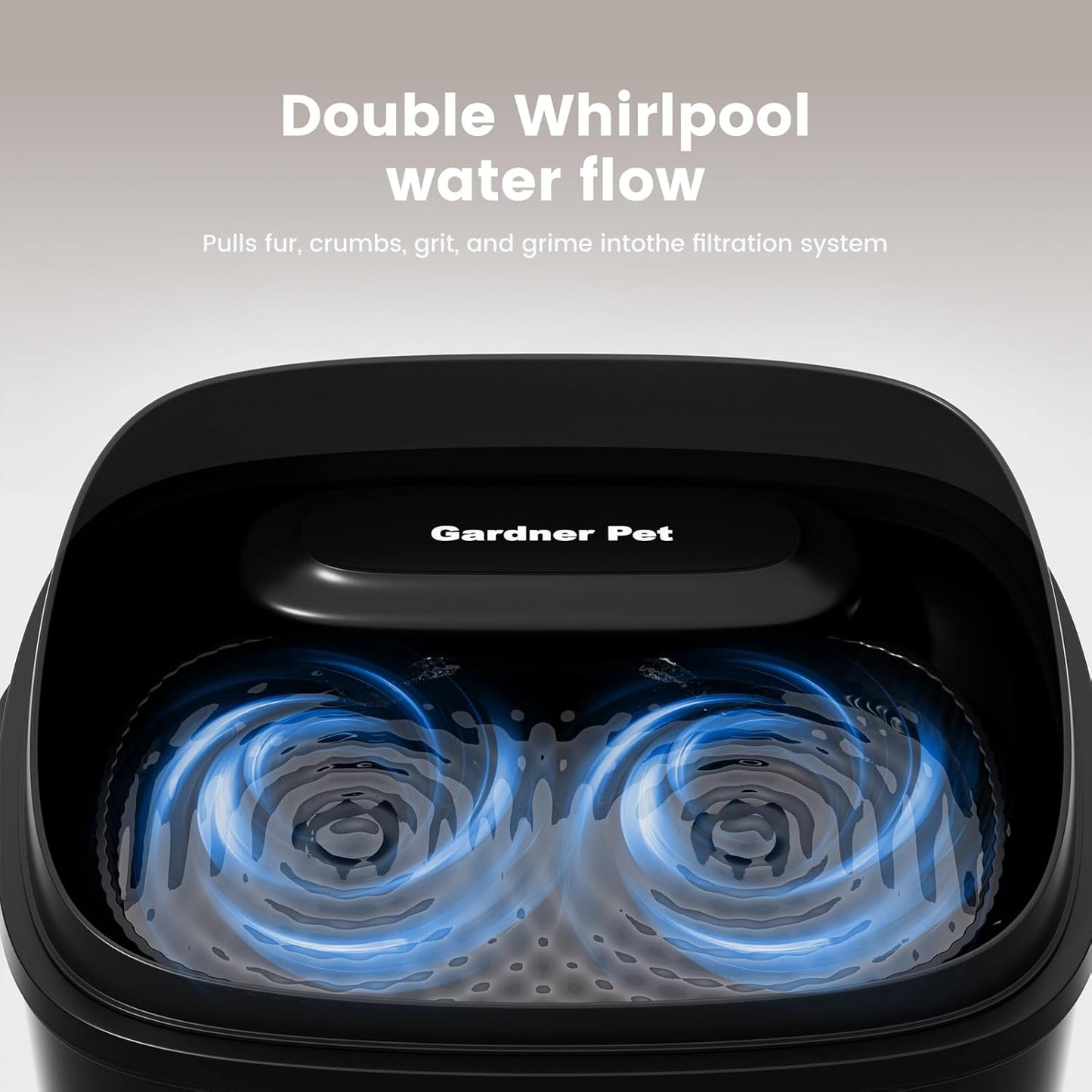 Gardner Pet Dog Water Fountain for Large Dogs, 8L/2.1Gal Large Capacity Automatic Dog Water Bowl Dispenser with Vortex Circulation, Maifan Stone Filter, Splash-Proof, Quiet Cat & Dog Water Bowl