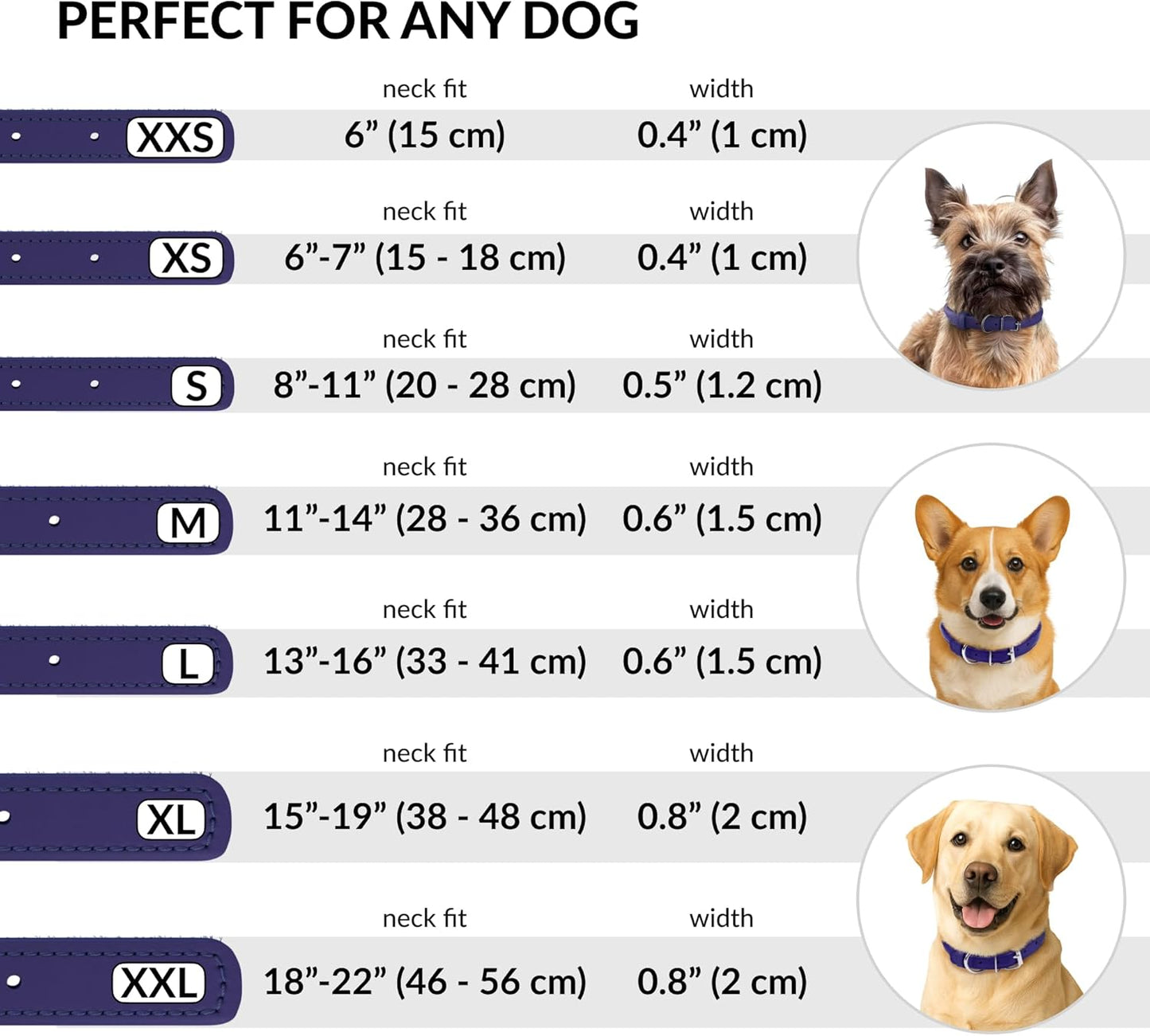 CollarDirect Rolled Leather Dog Collar, Soft Padded Round Puppy Collar, Handmade Genuine Leather Collar Dog Small Large Cat Collars 13 Colors (6-7 Inch, Purple Textured)