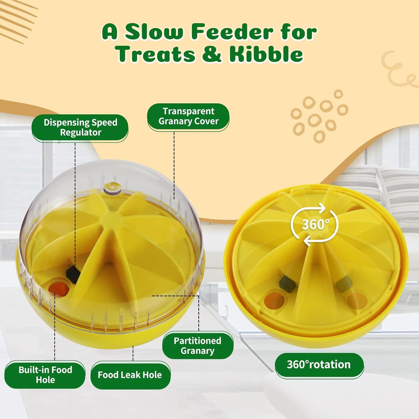 Treat Dispensing Dog Toys, Treat Ball for Large, Medium, Small Dogs, Dog Puzzle and Slow Feeder Dog Treat Ball, Mentally Boredom Stimulating Toys for Dogs, Dog IQ&Enrichment Toys for Smart Dogs